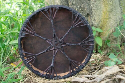 American Shamanic Native Drum Bison Natural Hide