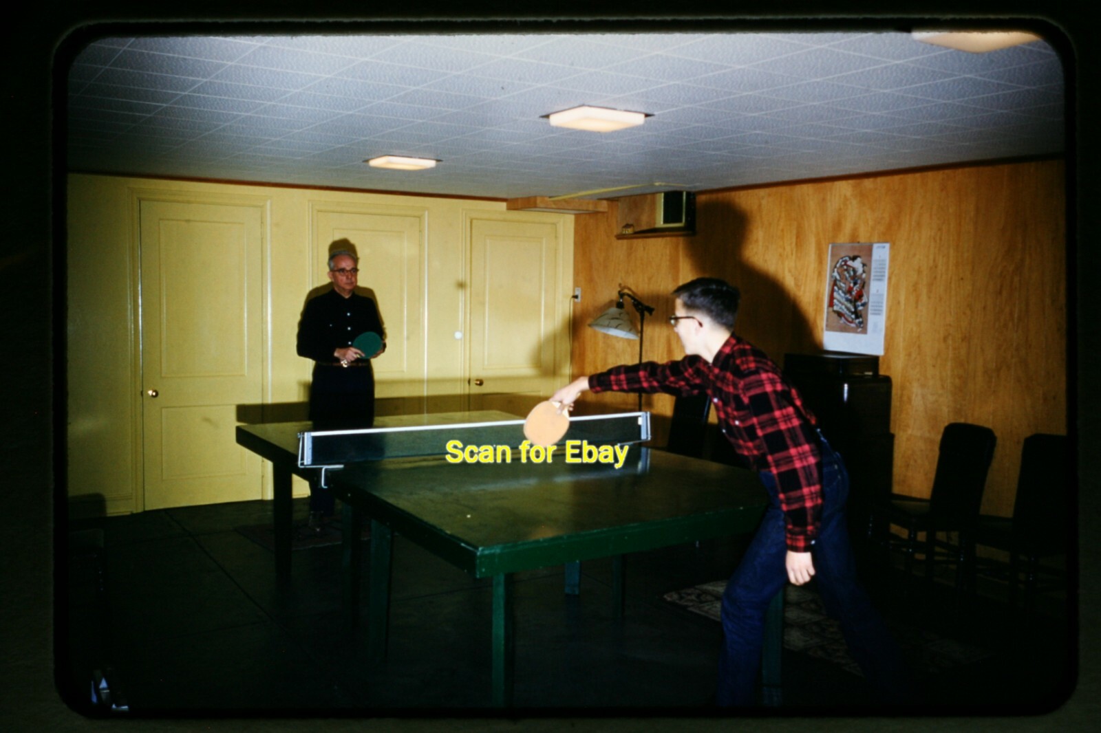 Tennis Ping Pong In 1958, Original Slide Aa 4-23b