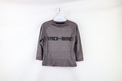NOS Vtg Y2K 90s Womens Medium Stretch Dance EDM Festival Long Sleeve Shirt USA