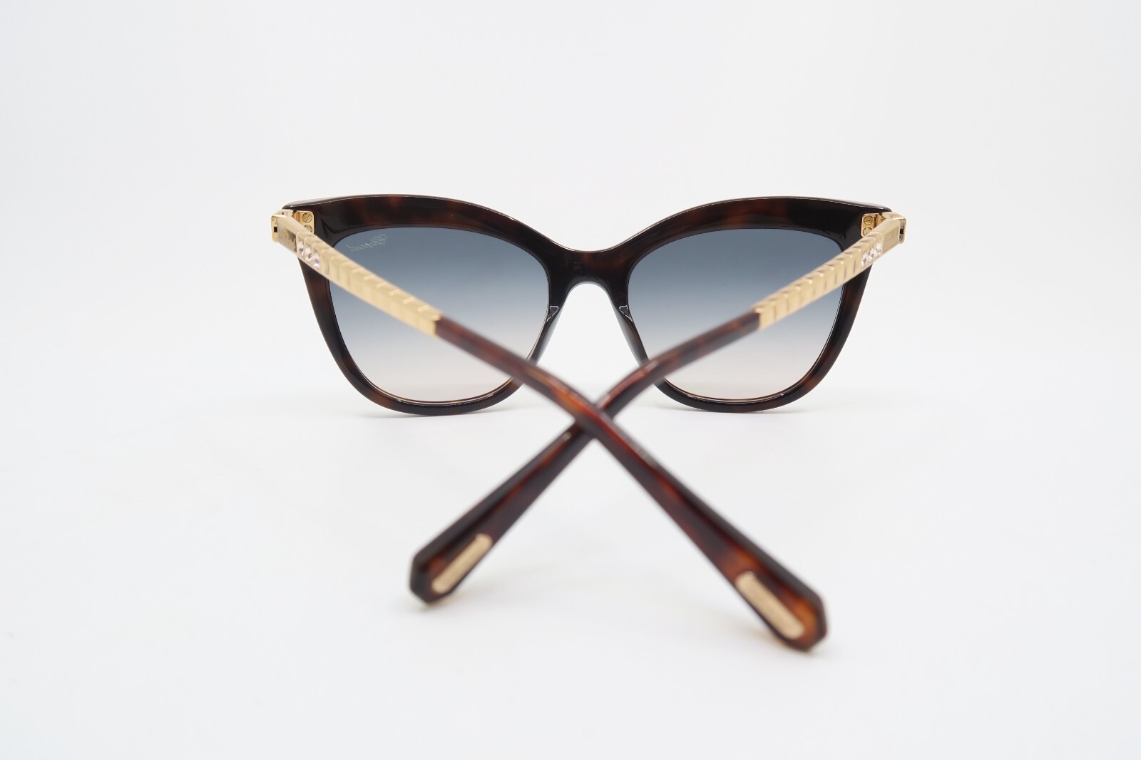 Pre-owned Chopard Sch260s 09xk 54mm. Brown Tortoise/blue Gradient Women's Sunglasses. In Gray