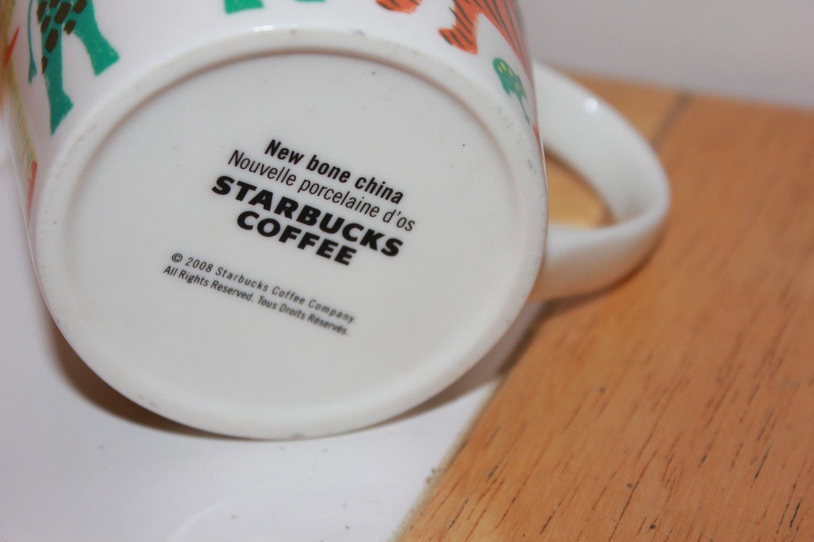 Starbucks Coffee Mug New Bone China Dated 2008 Animal Design EUC