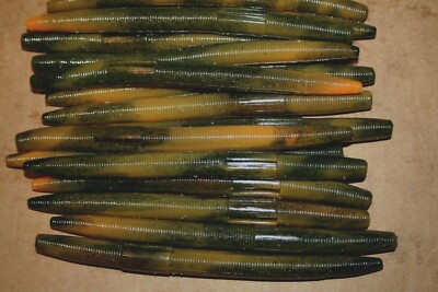 4/" Stick Senko Style Craw Orange Swirl 100 count bag bulk Bass Plastic Worms