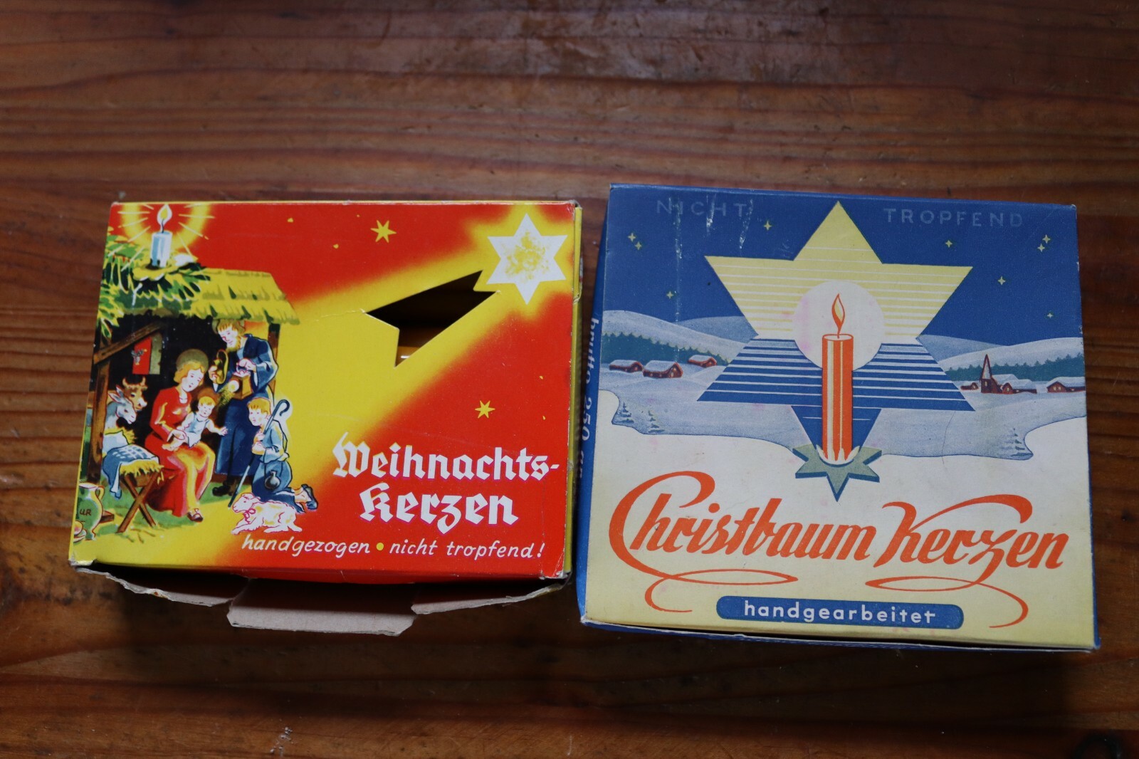 echte Christbaumkerzen * Wachs ** gelb und rot 