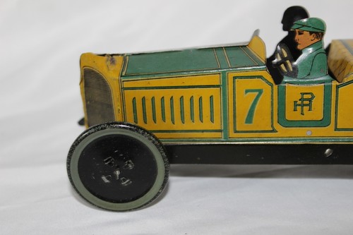 Antique 1930s PAYA SPAIN WIND UP SPARK TIN TOY RACER CAR No Arnold Bing Tippco