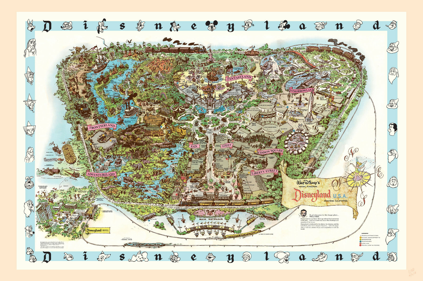 1962 Disneyland Park Map Poster 24