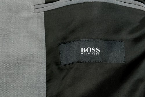 Pre-owned Hugo Boss "thegrand1/central1us" Men's 100% Wool Gray Two Button Suit