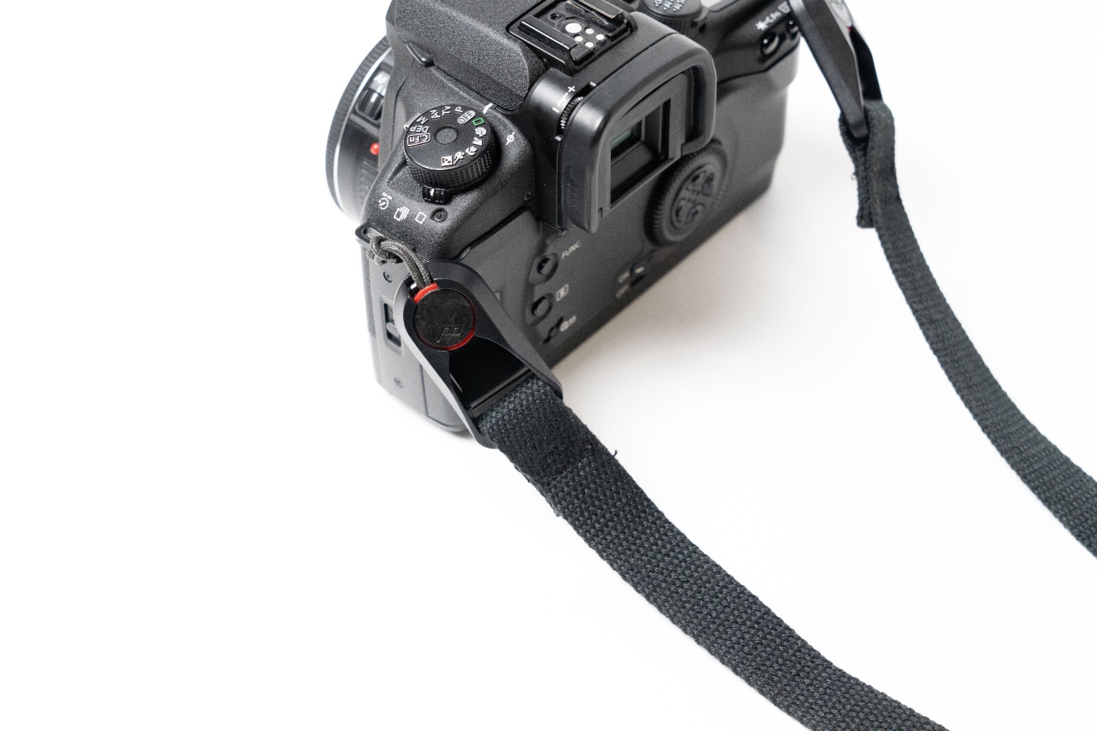 Black Cotton Canvas Slim Camera Strap  w/  Black Peak Design Anchors HandCrafted