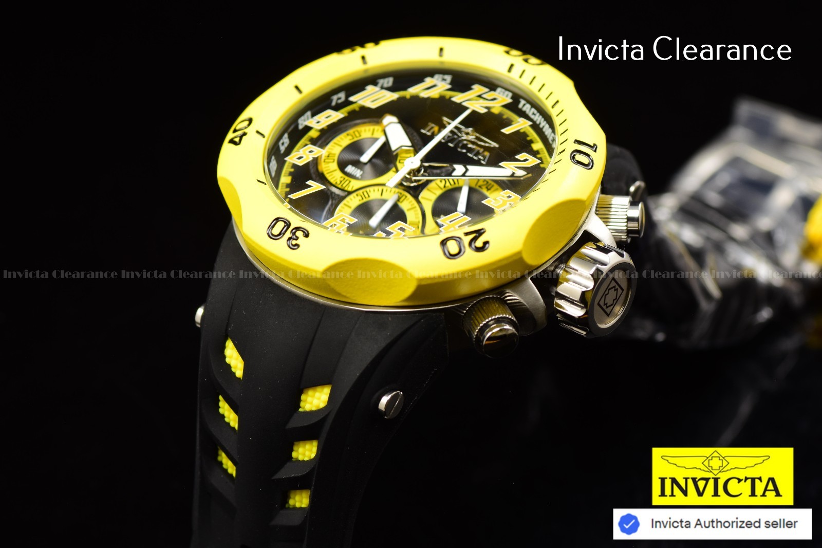 NEW Invicta Venom Hydra Chrono Mens Hydroplated Yellow/ Black Tone