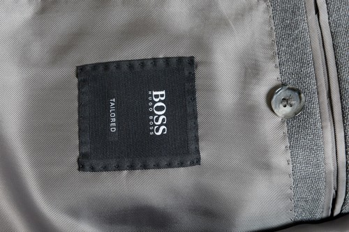 Pre-owned Hugo Boss "t-harvers2/glover1" Men's Silk Wool Gray Two Button Suit