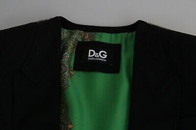 Pre-owned Dolce & Gabbana D&g Black Silk Scarf Blazer Suit Jacket It40 / Us6 / S Rrp $900