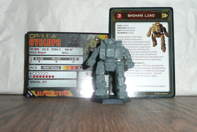 Battletech Salvage Box Cyclops with Pilot and Alpha Strike Cards