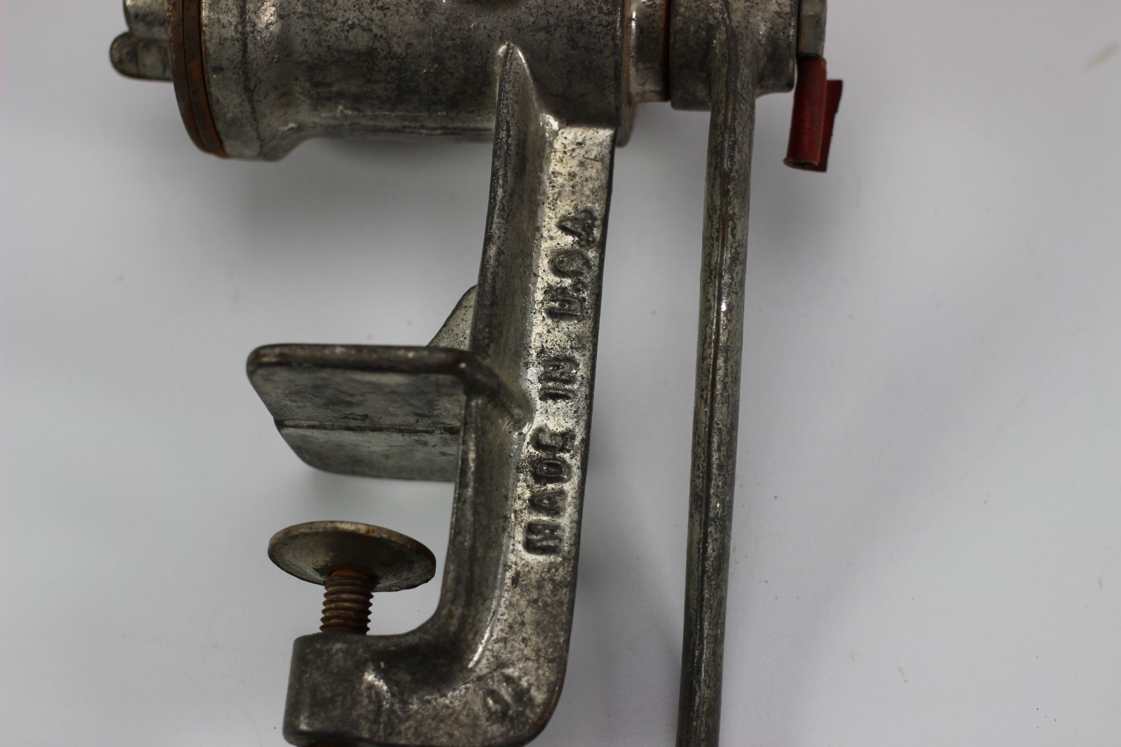 Vintage Economy #10 Tabletop Meat Grinder/Chopper, Wooden Hand crank Model USA