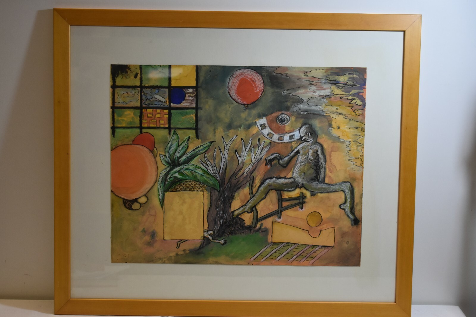 Aquarell u. Wachs. Kunstmalerei. Signiert Klüsch 2003.