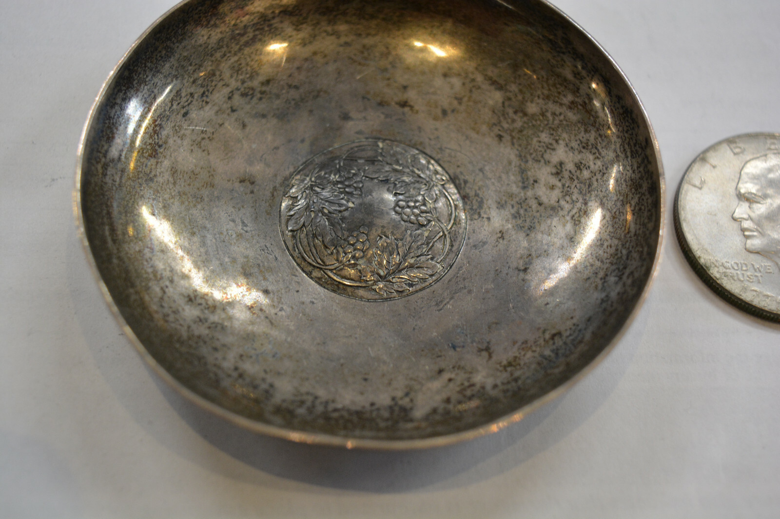 Sterling Silver Arthur Stone  Bowl Handmade by Master Silversmith Hartwell -1909