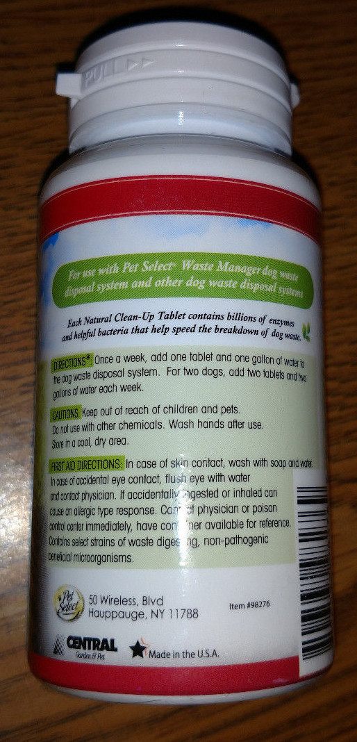 Pet Select, Waste Manager Natural Clean Up Tablets, 24 Count, For Dog Waste