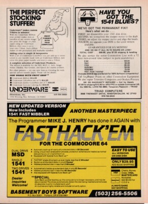 Commodore - Fast Hack'em - Basement Boys -Original Magazine Ad -