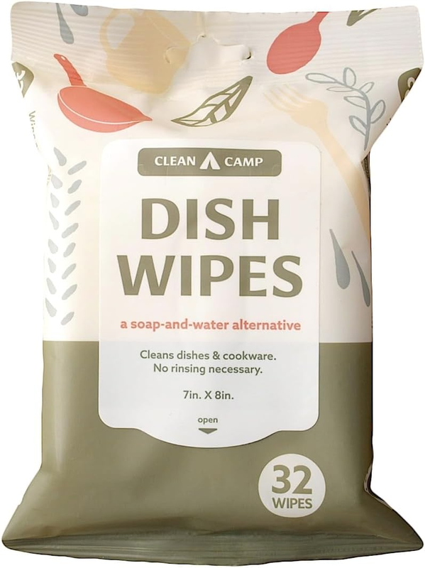Dish Wipes  100% Biodegradable Pre-Moistened Food-Safe Camp Ki...