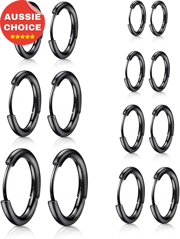 7 Pairs Small Stainless Steel Hoop Earrings Hypoallergenic Huggie Earrings