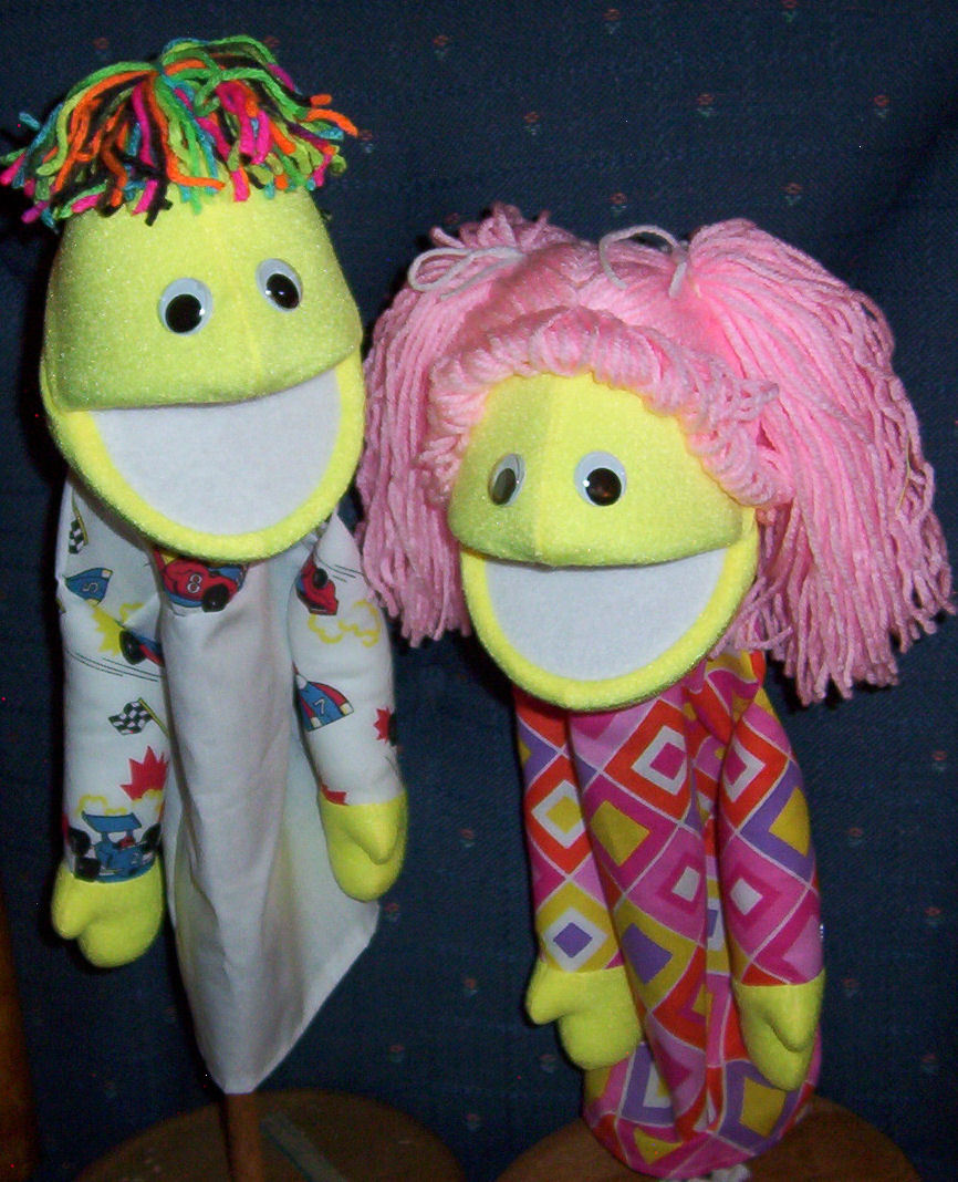 Black light Yellow Boy & Girl  Puppet Set- 13