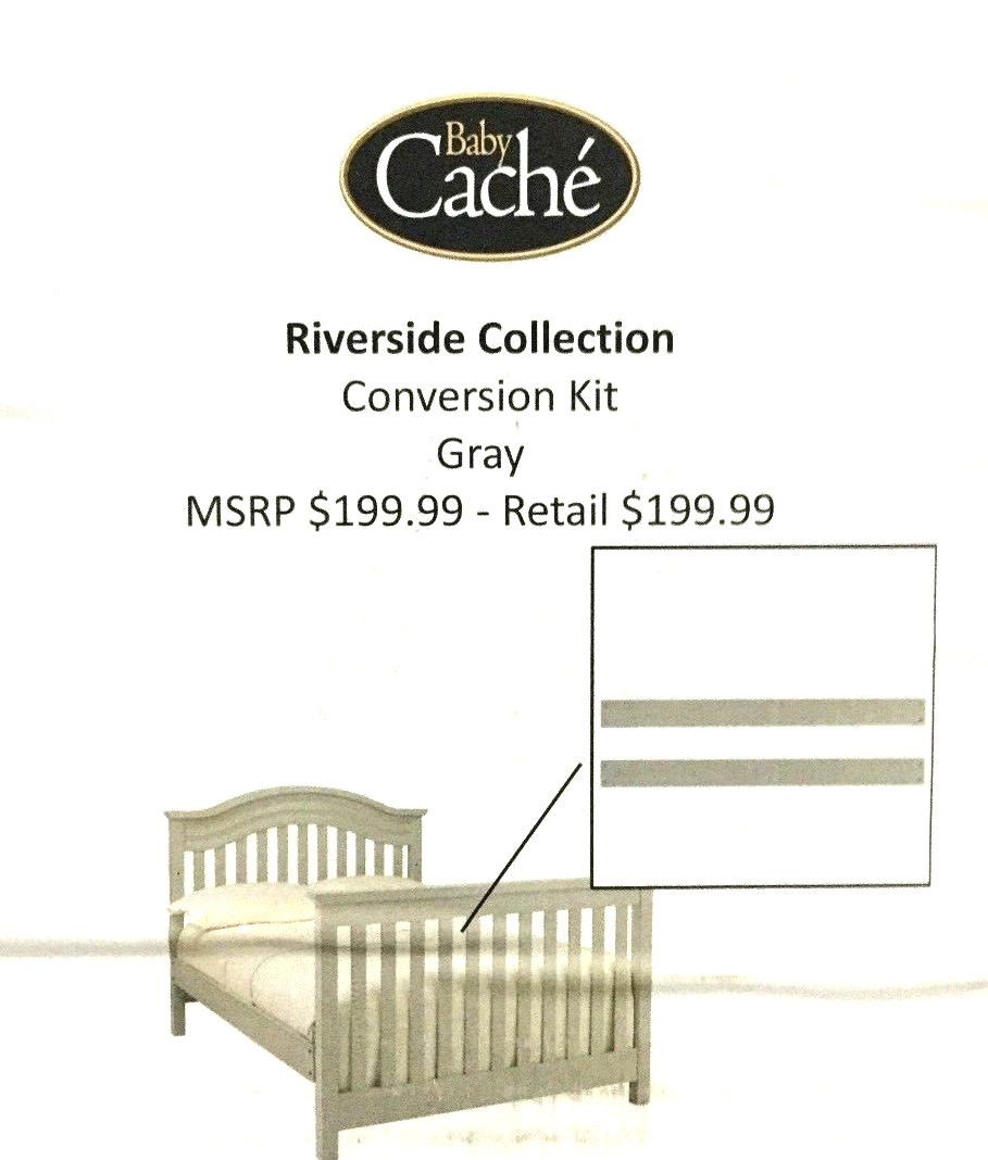 Baby Cache Riverside Crib to Full Size Bed Conversion Kit Bed Rails, 821786 Gray