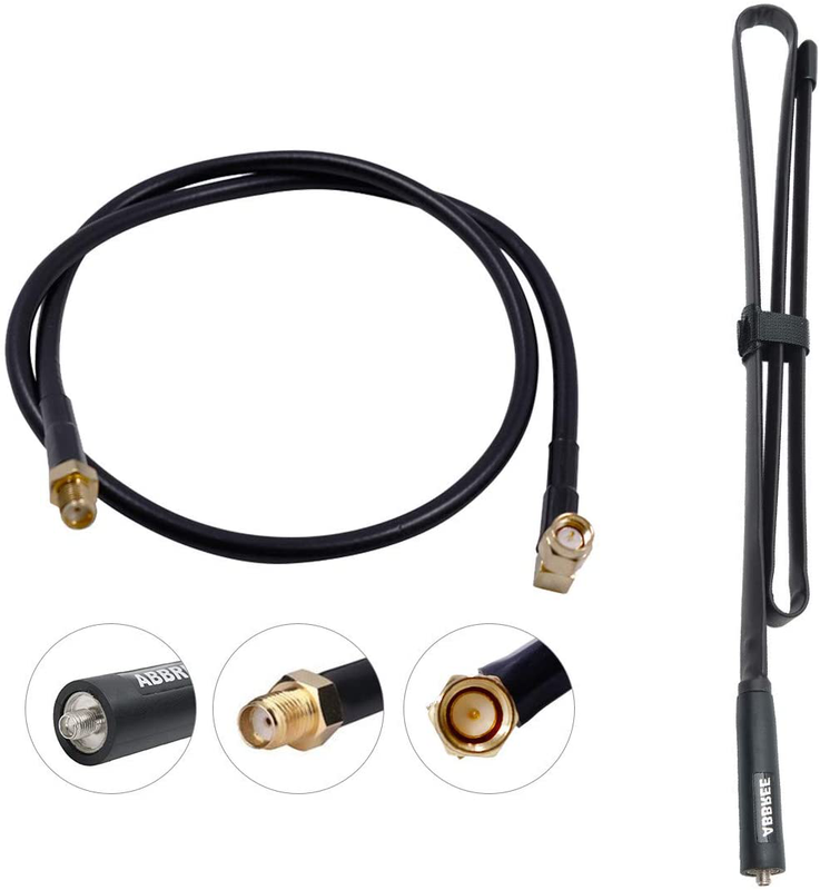 ABBREE Tactical Antenna 42.5Inch Sma-Female Dual Band 144/430Mhz Foldable Compat