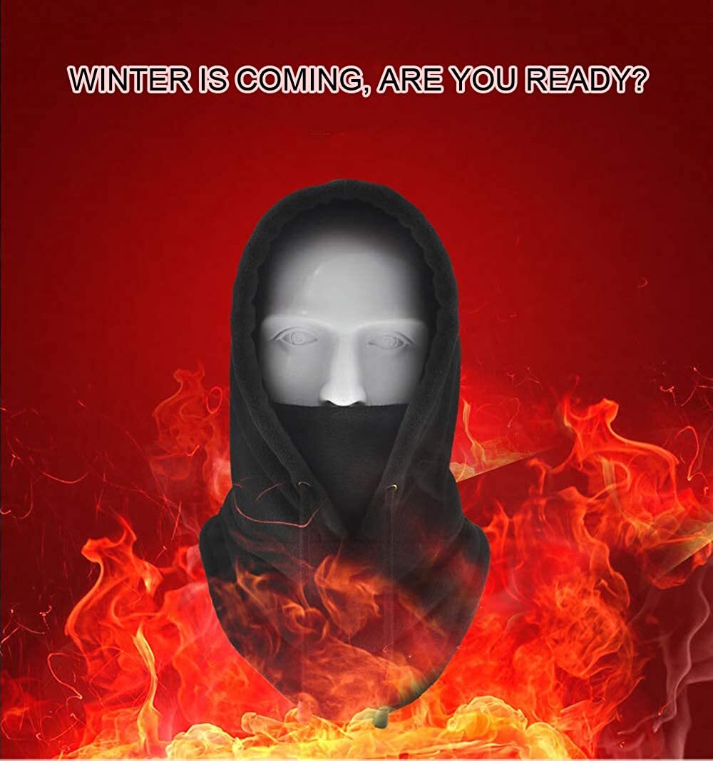 Balaclava Warm Fleece Ski Mask Winter Hat with Neck Cover Windproof Face Covers