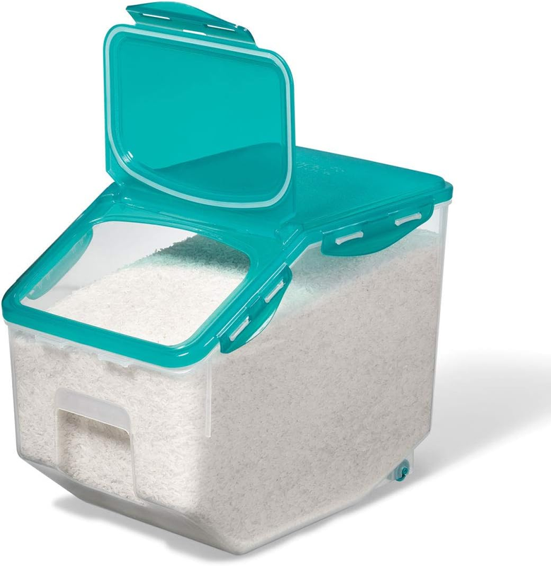 LocknLock Plastic Pantry Container with Wheels - 406oz/12L - Airtight - 4-Sided
