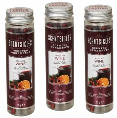 Mulled Wine Tree Scented Ornaments Hooks - 3 Bottles
