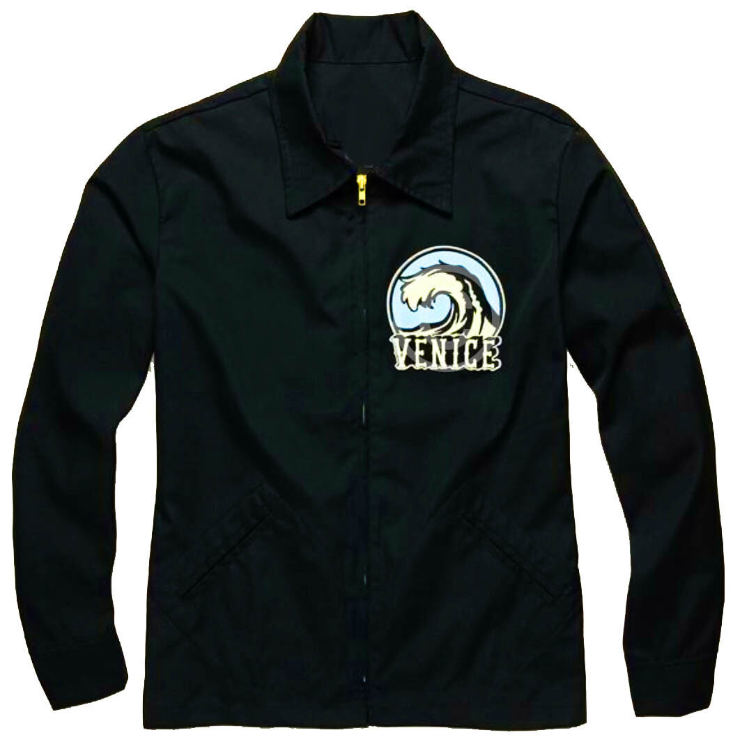 Pre-owned Only Locals  Jacket Venice Beach Wave Jacket The Greatest Norman Rockwell In Black