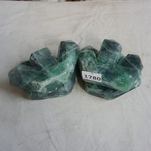 10.3LB 4Pcs Natural Rainbow Fluorite Quartz Crystal Point Tower Triplets Healing