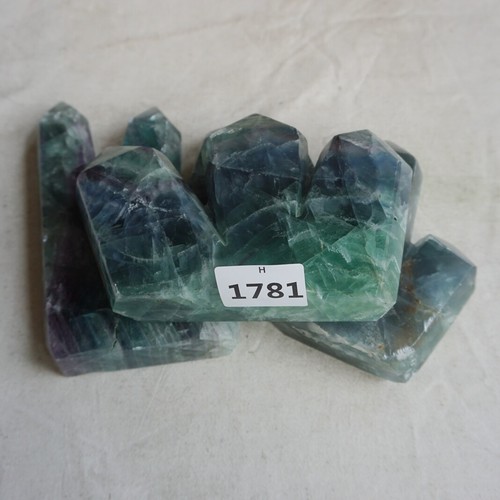 9.5LB 3Pcs Natural Rainbow Fluorite Quartz Crystal Point Tower Triplets Healing