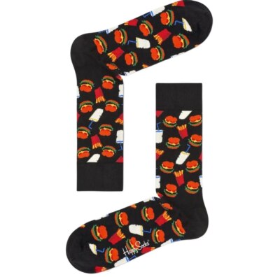 S Men's Black Hamburger Combed Cotton Crew Sock Size 8-12 Nwt