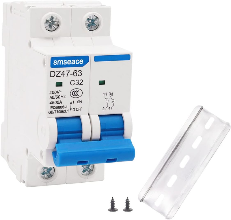 Miniature Circuit Breaker Low Voltage AC 32A 400V,2 Poles AC Disconnect Switch C