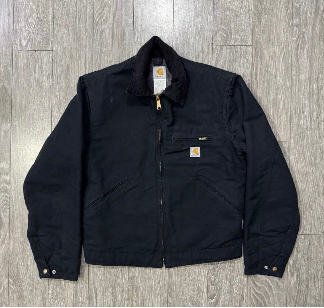 【希少】USA製 Carhartt Detroit jacket J01 BLK Vintage Carhartt J01 BLK Detroit Jacket Men's 44 Tall Black