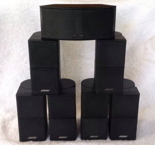 7 Bose MINT Jewel Double Cube Speakers 1 Center Channel 6 Surround Black 7.1/7.2