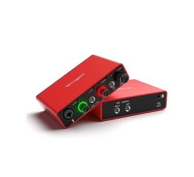 USB Audio Interface Solo(24Bit/192Khz)+48V Phantom Power for Computer Recording 