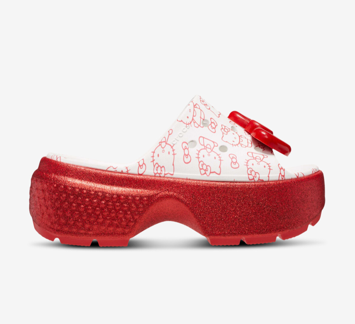 サンダル・ミュール Crocs x Hello Kitty Stomp Slide White Red Crocs x Hello Kitty Stomp White Red Slides Women's Size 8, 9