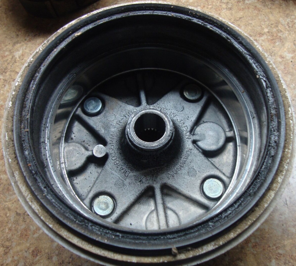 1986 Kawasaki Bayou ATV KLF 300 KLF300 Rear Brake Drum Hub Back Shoe Cover 86