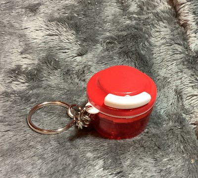 Tupperware Keychain Mini Super Sonic Chopper Handy Lil Chop N Prep Keychain Red