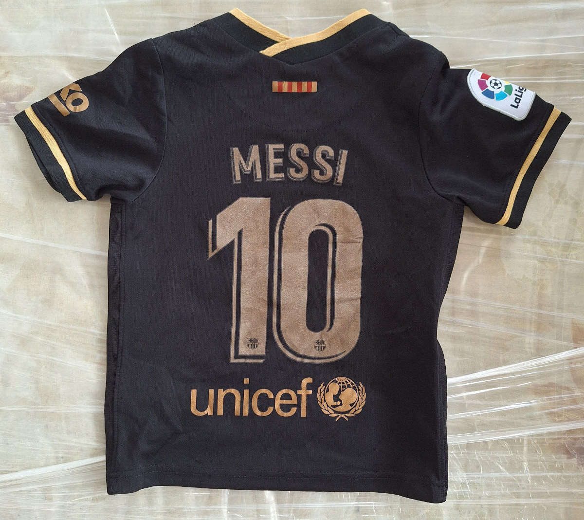 FC Barcelona 2020 Away Jersey #10 Messi Nike Black Shirt Size Boys 18  Soccer | eBay