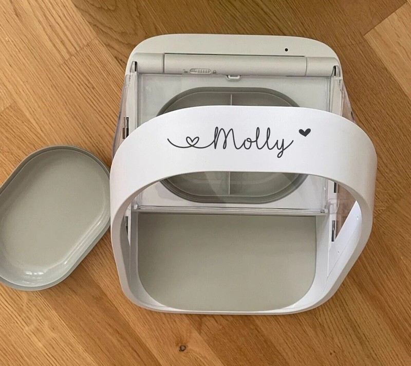 Aufkleber Futterautomat / Surefeed Aufkleber / Futternapf / Namensaufkleber