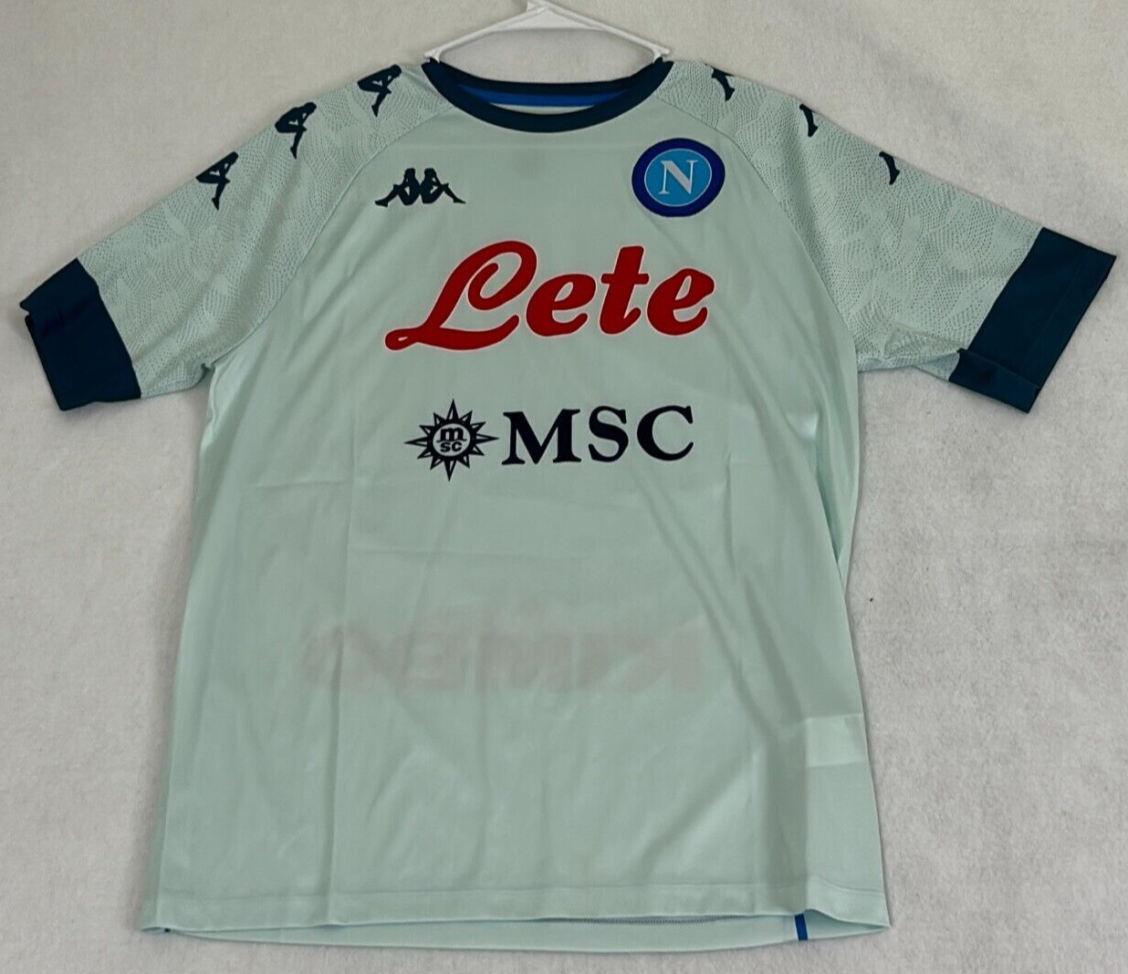 Kappa SSC Napoli ポロシャツ Mサイズ ネイビー 新品未使用】Kappa ネイビー ストライプ ポロシャツ Oサイズ