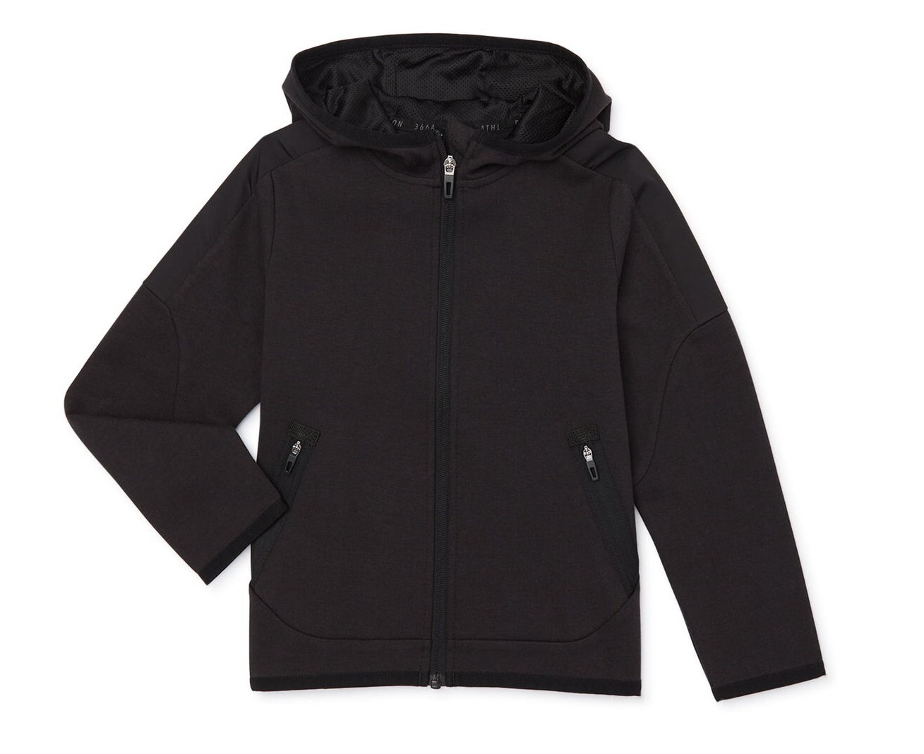 Athletic Works Youth Boy's Black Lightweight Active Full-Zip