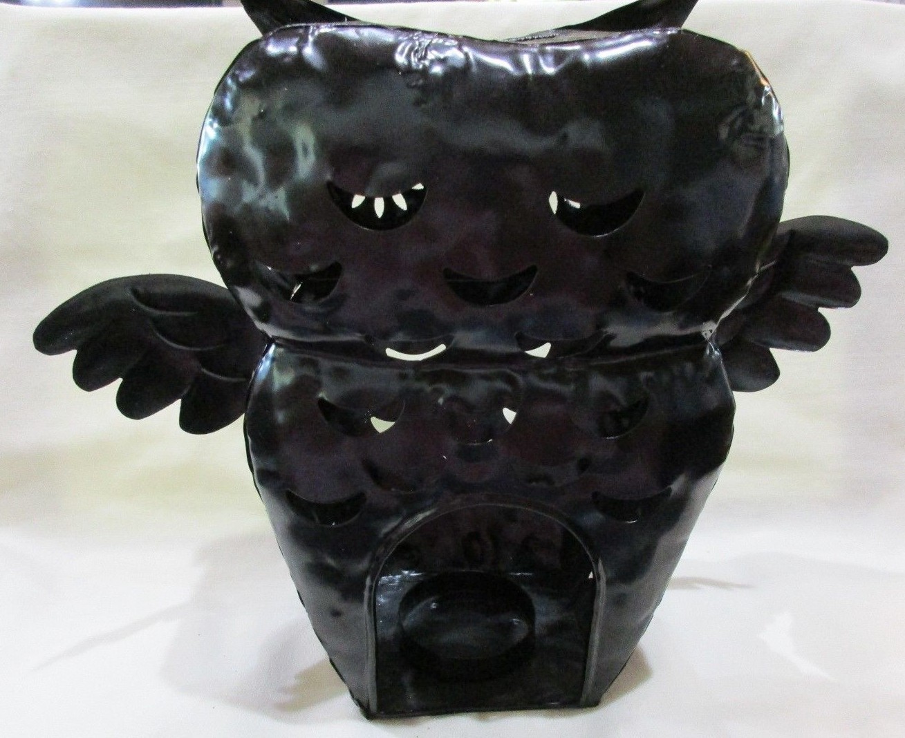 Black Metal Owl w/ Silver Glitter Tealight Candle Holder Kohl's Halloween Decor