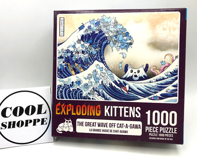 Exploding Kittens Wave of Cat-A-Gawa 1000 Piece Puzzle Hokusai FREE SHIP