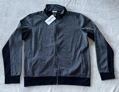 Tom James Collard Coat Jacket Black Gray Mens Size XL New With Tags