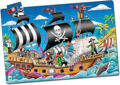 LEARNING JOURNEY Pirate Ship Glow In The Dark 100 Pc Floor Jigsaw Puzzle 113851