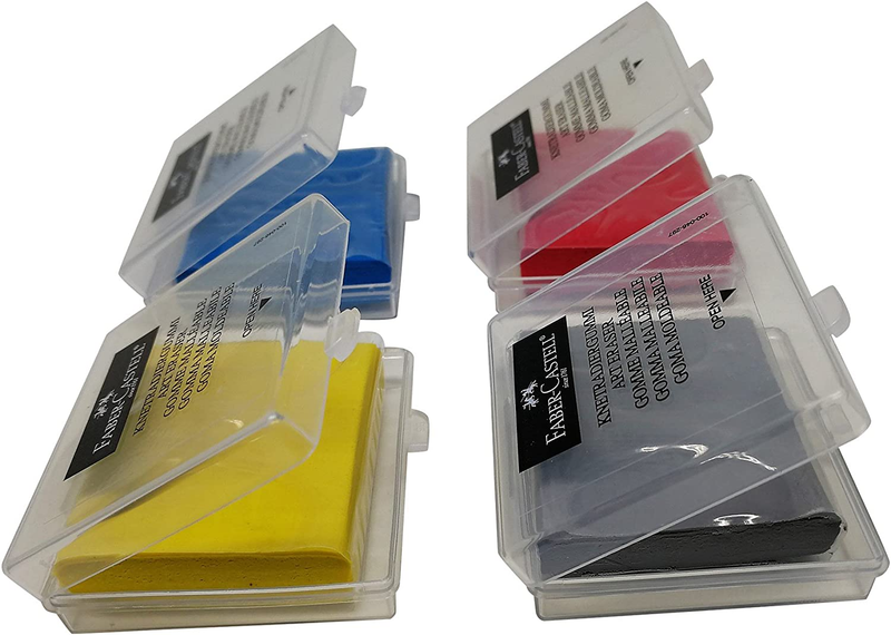 Kneaded Erasers 4-Pack | Drawing Art Erasers | Large Size | Assorted Colors