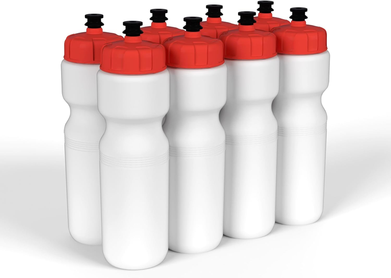 Sports Water Bottles | White - 28Oz | Set of 8 | Made in USA