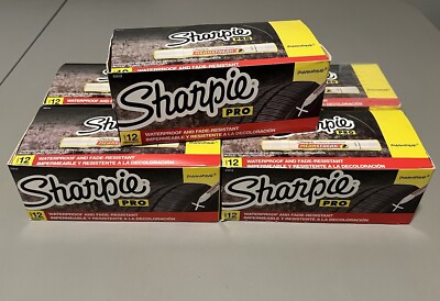 SHARPIE Mean Streak Permanent Marking Stick, Bullet Tip, White, Box of 12